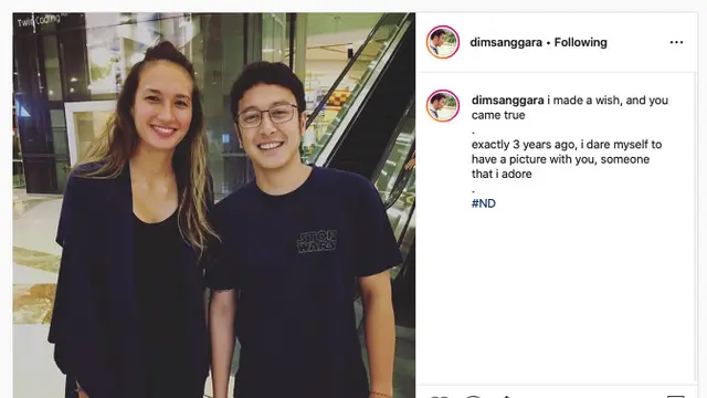 Dimas Anggara dan Nadine Chandrawinata. (Instagram/ dimsanggara)
