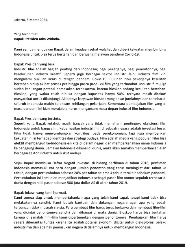 Surat Terbuka untuk Jokowi.