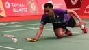 Tommy Sugiarto kalah tiga gim dengan skor 26-24 8-21 22-20. (Bola.com/Arief Bagus)