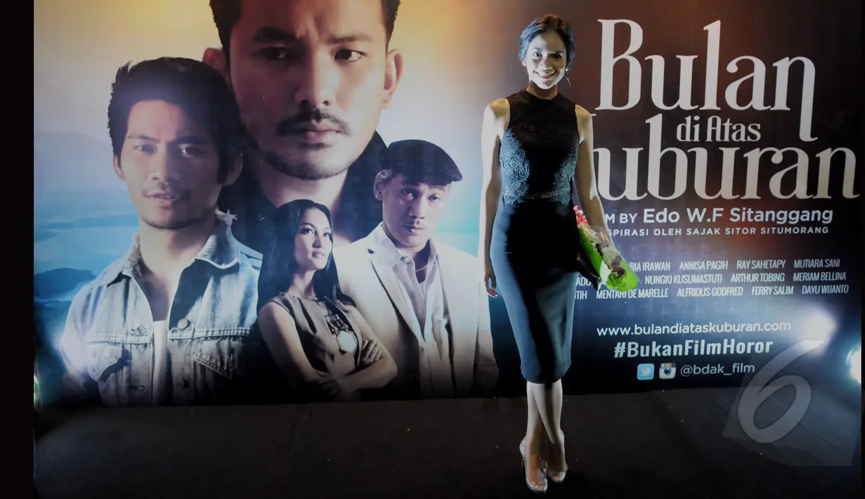 Annisa Pagih saat menghadiri Premier film Bulan di Atas Kuburan, Jakarta, Sabtu (11/4/2015). (Liputan6.com/Andrian M Tunay)