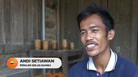 Andi Setiawan, pria asal Klaten yang memiliki bisnis gelas bambu.