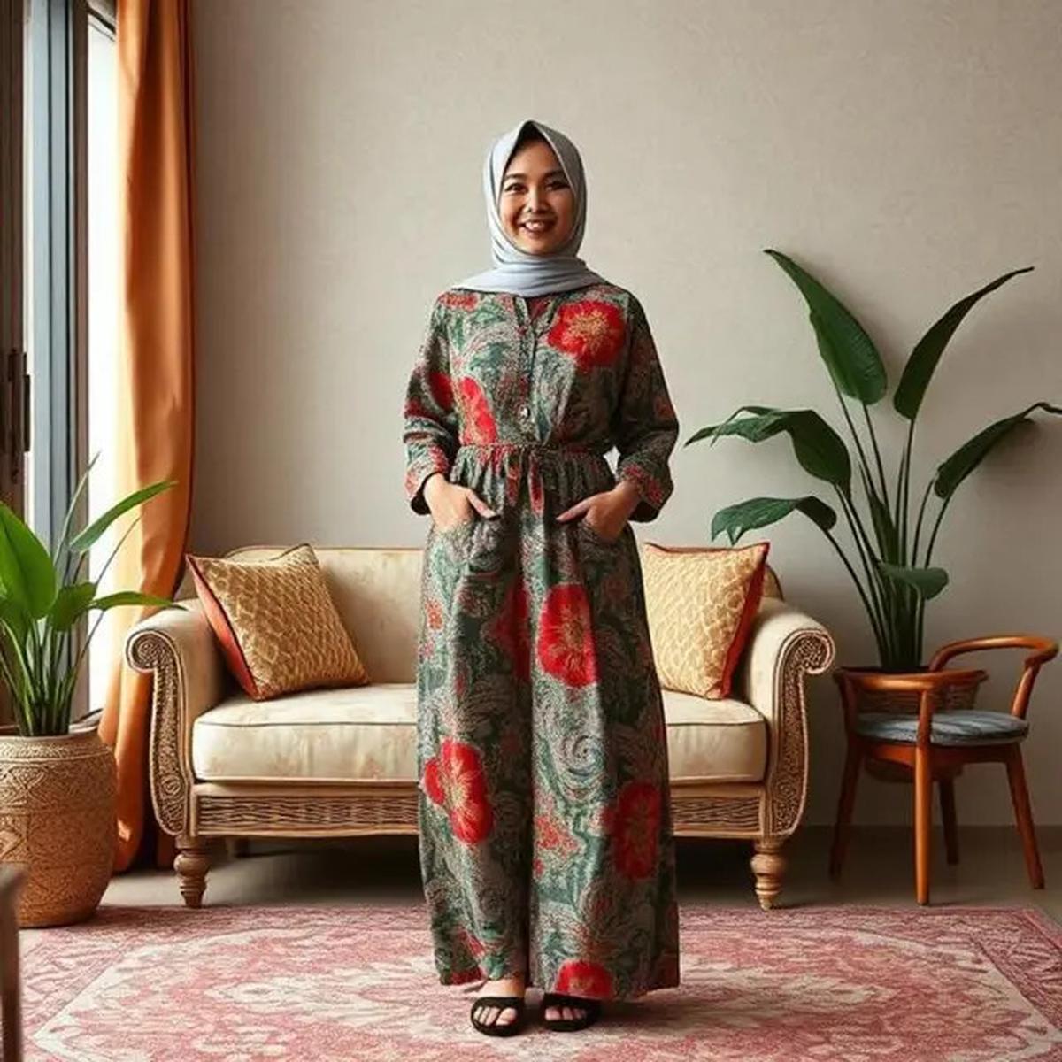 Tips Memilih Hijab &amp; Sandal untuk Lengkapi Model Gamis Batik di Acara Resmi, Perhatikan Ini Supaya Penampilan Maksimal