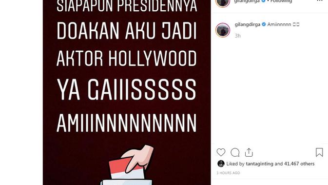 Siapapun Presiden Terpilih Ini Harapan Gilang Dirga