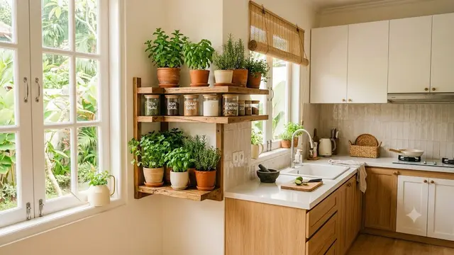 Inspirasi Dapur dengan Ambalan Sudut