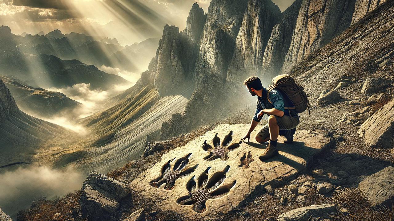 Sedang Mendaki Gunung, Pria Ini Temukan Jejak Kaki Reptil 280 Juta Tahun