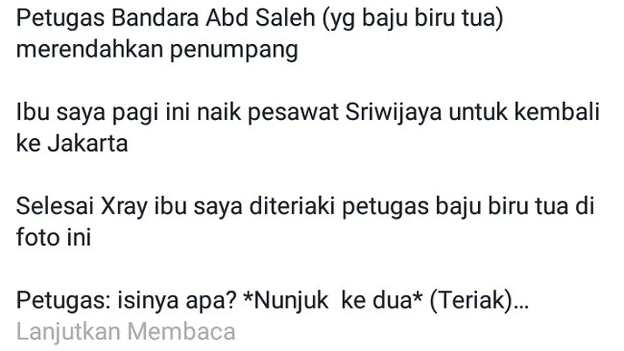 Kisah Teriakan Kasar Petugas Bandara Malang Menyebar di Medsos