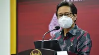 Menteri Kesehatan RI Budi Gunadi Sadikin memberikan keterangan pers usai Rapat Terbatas Evaluasi Pemberlakuan Pembatasan Kegiatan Masyarakat di Istana Merdeka Jakarta pada Senin, 18 April 2022. (Dok Sekretariat Kabinet RI)