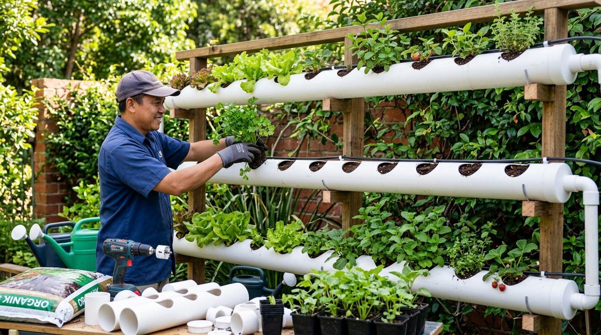 Cara Membuat Vertical Garden dari Paralon (AI Generated)