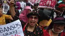 Dalam aksinya, mereka juga meneriakkan yel-yel. (merdeka.com/Arie Basuki)
