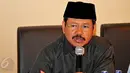 Juru bicara HTI, Muhammad Ismail Yusanto memberikan penjelasan terkait rapat besar dan pawai di Stadion Gelora Bung Karno (GBK) pada Sabtu 30 Mei 2015 mendatang, Jakarta, Kamis (28/5/2015). (Liputan6.com/Yoppy Renato)