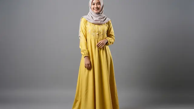 Gamis Katun Bordir A-Line Minimalis