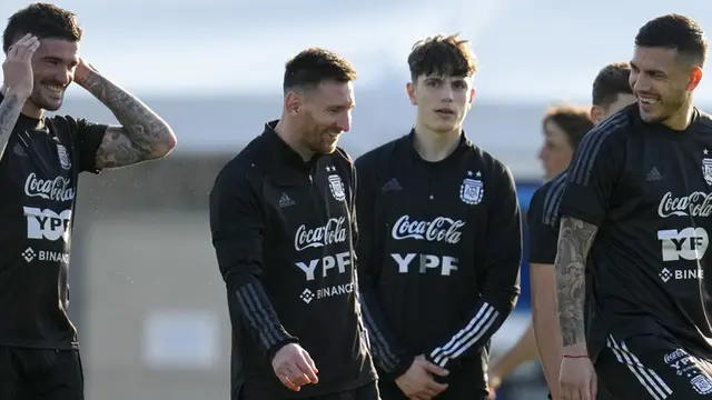 FOTO: Sesi Latihan Pemain Argentina Sebelum Bertemu Venezuela di Kualifikasi Piala Dunia 2022