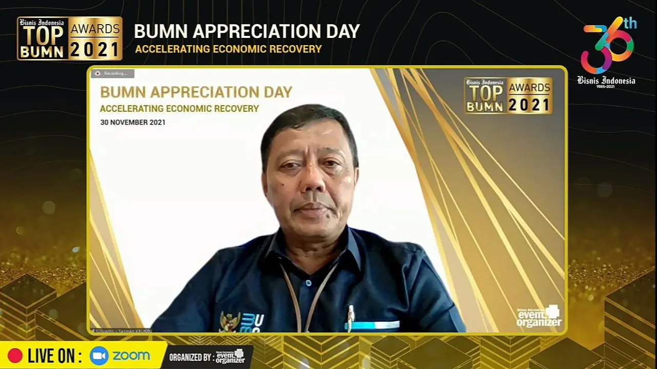 Sekretaris Kementerian BUMN, Susyanto, dalam acara BUMN Awards 2021, Selasa (30/11/2021).
