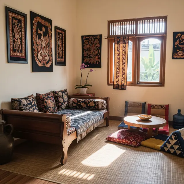 9 Model Ruang Tamu Rumah di Desa Tanpa Sofa tapi Tetap Nyaman