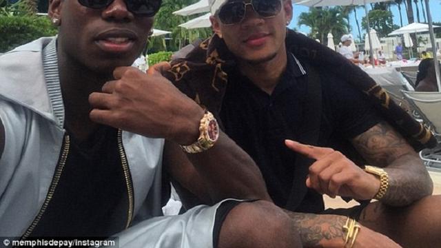 Paul Pogba dan Memphis Depay (Instagram)