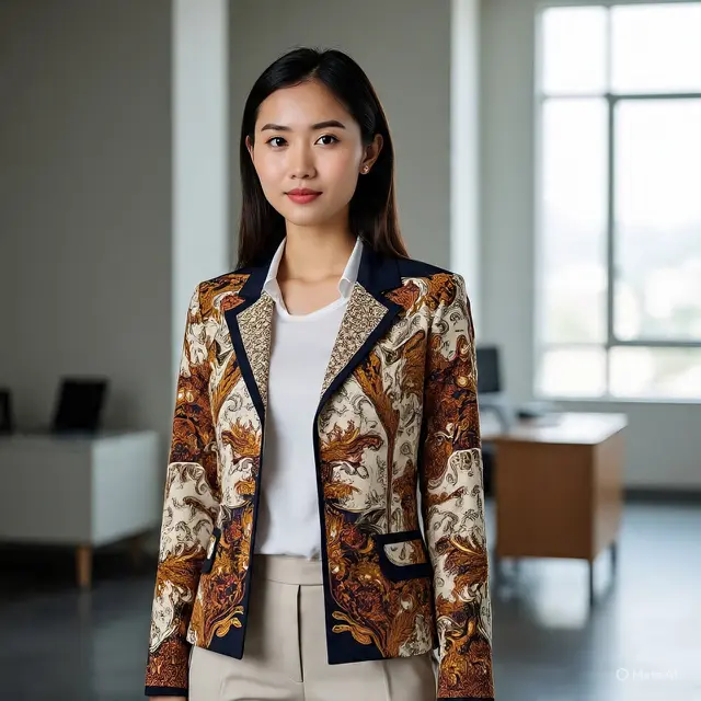 Blazer Batik Wanita Profesional