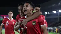 Marselino Ferdinan mencetak gol untuk Timnas Indonesia U-23 ke gawang Chinese Taipei U-23. (Bola.com/Arief Bagus Prasetiyo).