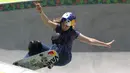 Brighton Zuener. Atlet skateboard putri asal Amerika Serikat ini tepat berusia 17 tahun pada 14 Juli lalu. Pada tahun 2017 saat berusia 13 tahun dirinya sukses merih medali emas ajang X-Games Minneapolis dan mempertahankannya pada ajang yang sama pada 2018. (Foto: AFP/Getty Images/Sean M. Haffey)