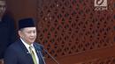 Ketua DPR Bambang Soestyo memberikan pidato dalam rapat paripurna pembukaan masa persidangan V tahun 2018-2019 di Nusantara II, Kompleks Parlemen MPR/DPR-DPD, Senayan, Jakarta, Rabu (8/5/2019). (Liputan6.com/JohanTallo)