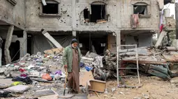 Kerusakan masif di wilayah Gaza tak menghentikan Israel kembali melakukan serangan militer. (Eyad BABA/AFP)