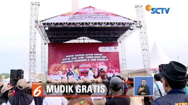 Kemenhub dan Jasa Raharja lepas 2.500 peserta mudik gratis di Lapangan Silang Monas, Jakarta.