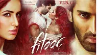 Di film Fitoor, Katrina Kafi beradegan romantis dengan Aditya Roy Kapur.