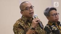Dirjen Pajak Suryo Utomo saat menjelaskan empat pilar dalam omnibus law kepada media di Jakarta, Selasa (11/2/2020). Suryo Utomo mengatakan terdapat empat rencana ketentuan yang secara khusus ditujukan untuk memperkuat perekonomian. (Liputan6.com/Angga Yuniar)