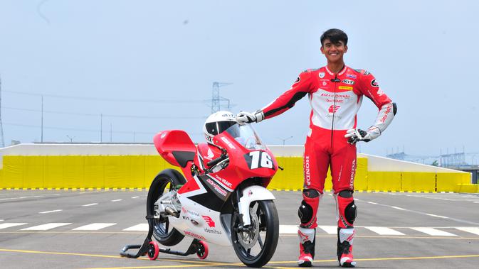 Pembalap AHRT, Mario Suryo Aji akan mengikuti kelas CEV Moto3 Junior World Championship pada musim 2021. (Dokumentasi PT AHM)