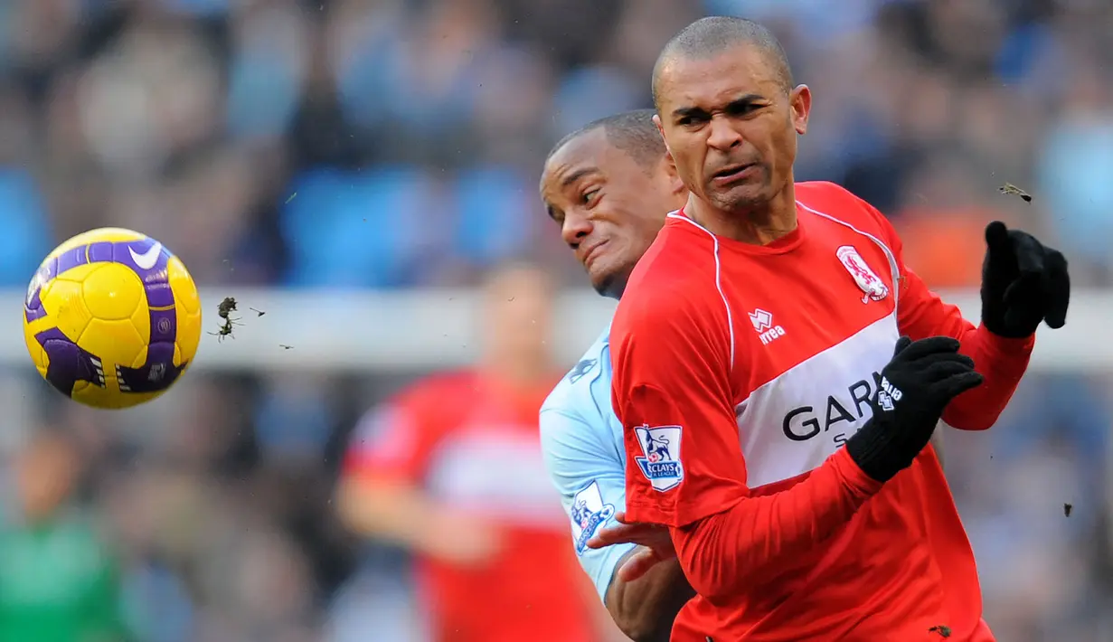 Afonso Alves yang telah pensiun pada Oktober 2015 bersama klub Qatar, Al Gharafa SC menjadi pemain Brasil pertama yang sukses mencetak hattrick di Premier League. Satu setengah musim mencicipi Premier League bersama Middlesbrough mulai tengah musim 2007/2008 hingga akhir musim 2008/2009, ia total bermain dalam 42 laga dengan torehan 10 gol dan 4 assist, termasuk 1 kali hattrick yang tercipta pada pekan ke-38 alias pekan pamungkas musim 2007/2008 saat The Boro menang 8-1 atas Manchester City (11/5/2008). (AFP/Andrew Yates)
