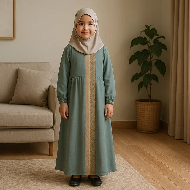 Model Baju Gamis Anak Perempuan Kombinasi Bahan/via ChatGPT