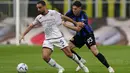 Nerazzurri mengoleksi 9 poin dari tiga laga, unggul selisih gol atas rival sekota mereka, AC Milan yang juga memiliki jumlah poin sama di posisi kedua. (AP Photo/Antonio Calanni)
