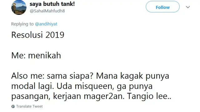 resolusi 2019 ala warganet (foto: twitter)