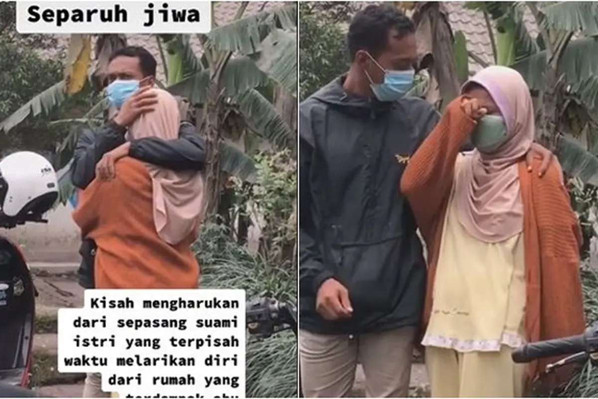 Pasangan Suami Istri Ini Terpisah 24 Jam saat Erupsi Semeru, Pertemuannya Haru