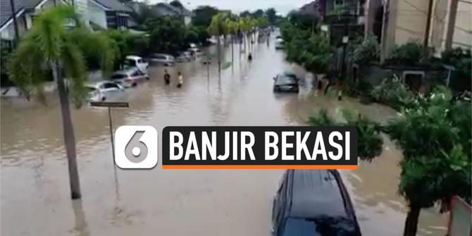 VIDEO: Melihat dari Udara Kondisi Banjir di Kemang Pratama Bekasi