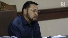Terpidana kasus korupsi pengadaan e-KTP, Setya Novanto saat mengikuti sidang pengajuan permohonan peninjauan kembali (PK) ke Mahkamah Agung di Pengadilan Negeri Jakarta Pusat, Rabu (28/8/2019). Sidang beragendakan pembacaan nota permohonan peninjauan kembali. (Liputan6.com/Helmi Fithriansyah)