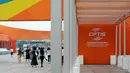 Foto pada 17 Agustus 2020 memperlihatkan lokasi outdoor sementara Pameran Perdagangan Jasa Internasional China (China International Fair for Trade in Services) di Beijing. Lokasi dan fasilitas outdoor sementara untuk pameran tersebut selesai dibangun pada Senin (17/8). (Xinhua/Zhang Chenlin)