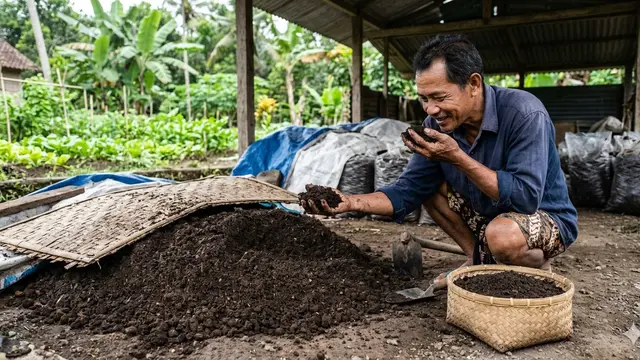 Cara Fermentasi Kohe Kambing (Foto: Gemini AI)