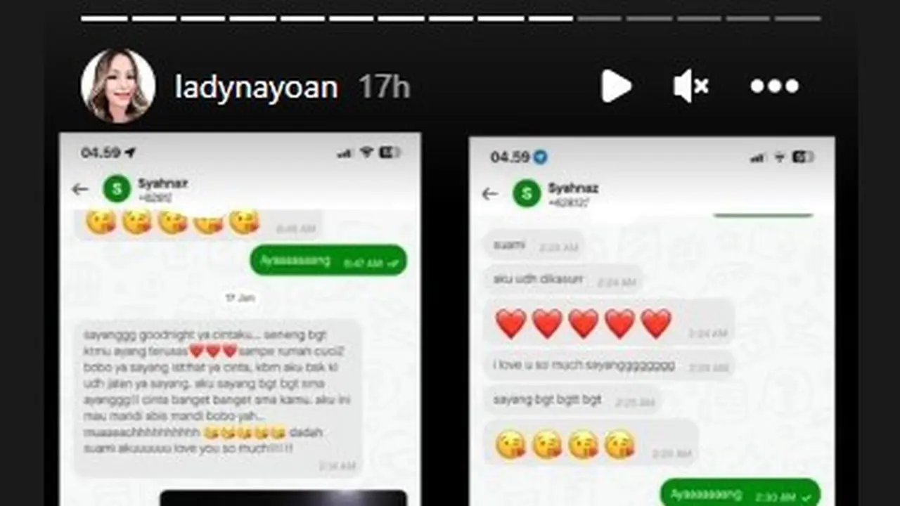 Isi chat mesra Syahnaz Sadiqah dan Rendy Kjaernett yang diungkap istri sah, Lady Nayoan