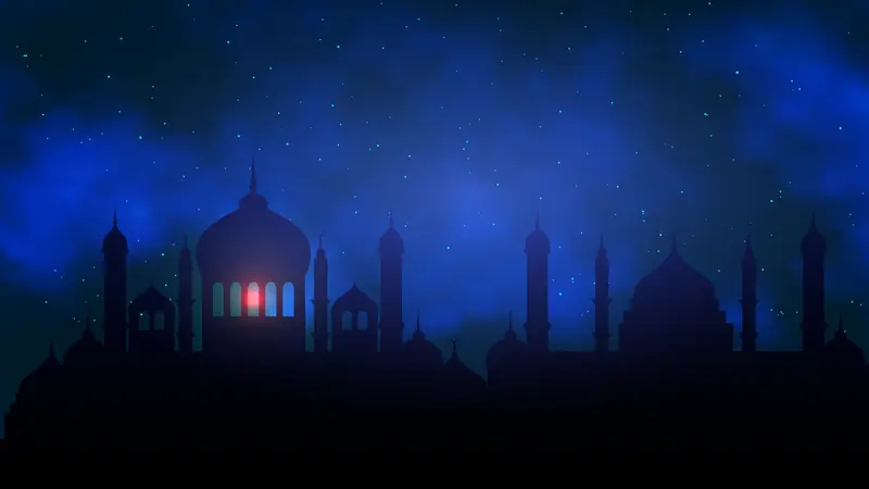 Ilustrasi Islami, malam hari