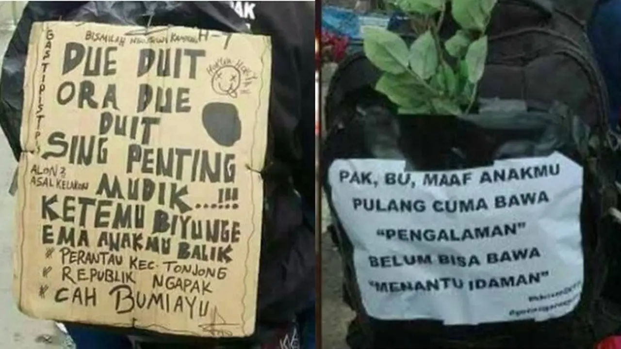 Pesan Unik Pengendara Saat Mudik
