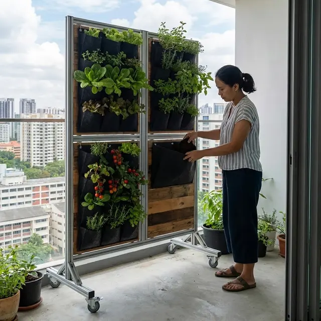 Sistem Vertikal Wall Planter (Gemini AI)