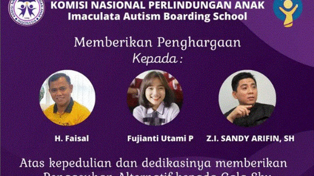 Haji Faisal, Fuji dan Sandy Arifin dapat penghargaan dari Komisi Nasional Perlindungan Anak