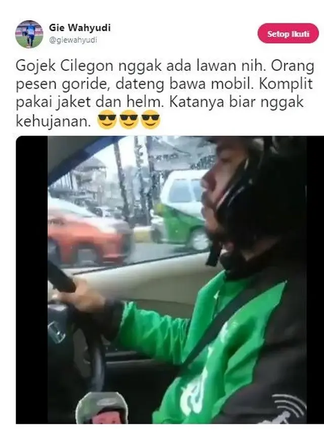 Momen Kocak Saat Driver Ojek Online Kehujanan Ini Bikin Ketawa