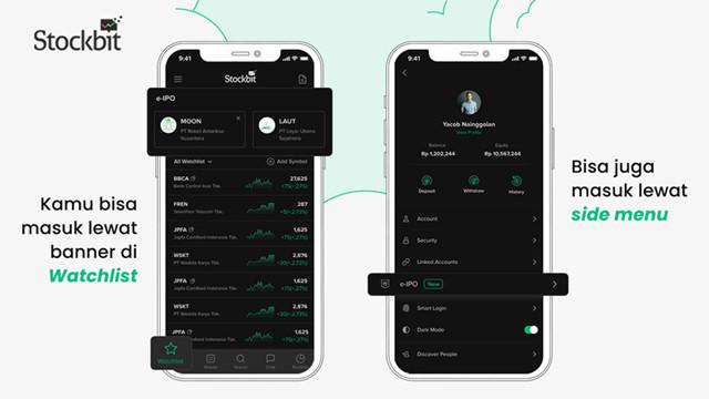 Pesan E-IPO di Stockbit