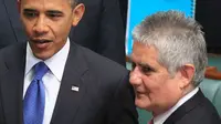 Ken Wyatt pada tahun 2011, saat bertemu Presiden AS kala itu, Barack Obama (AFP PHOTO)