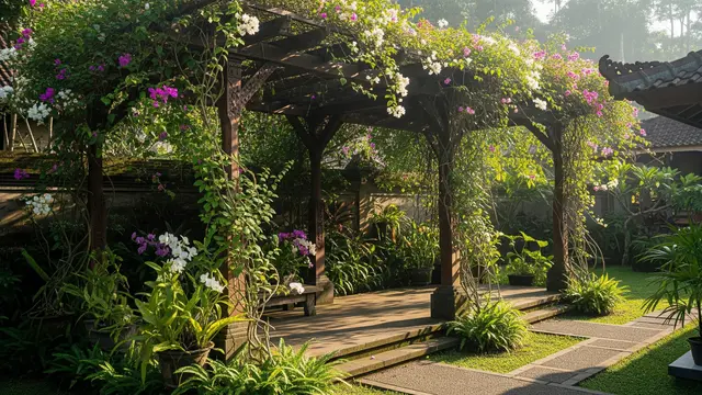 Desain Pergola Kayu untuk Taman Rumah/Gemini AI