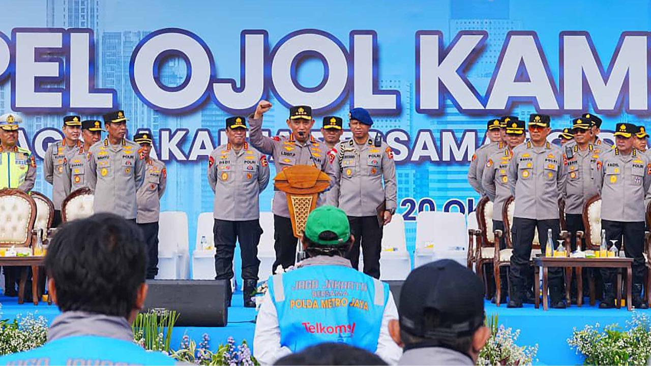 FOTO: Polri Bersinergi dengan Ojol, Apel Kamtibmas Digelar di Monas