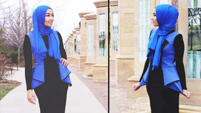 8 Style Memesona dengan Hijab Nuansa Biru