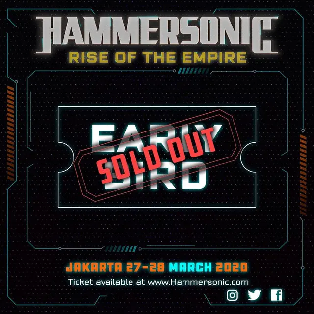 Penjualan tiket early bird Hammersonic (Instagram/ hammersonicfest)