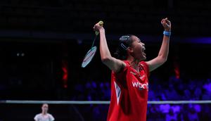 Tungga putri pertama Indonesia Putri Kusuma Wardani atau Putri KW di Piala Uber 2026. (foto: PBSI)